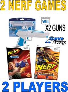 NINTENDO Wii NERF N STRIKE GAMES W/2 NEW MOTION BLASTER GUNS  