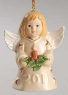 Goebel ANGEL BELL ORNAMENT 2011 Angel With Candle Champagne 8865198 