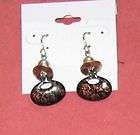 CHICOS TWO TONE SQUARE FLOWERED DANGLE EARRINGS  