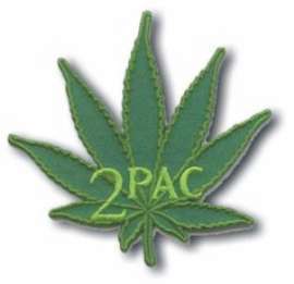 Patch   Tupac Shakur   2Pac   Pot Leaf   3.5 x 3.25  