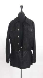 New ISAAC MIZRAHI Zinc Gray Leather Jacket & Skirt L 10  