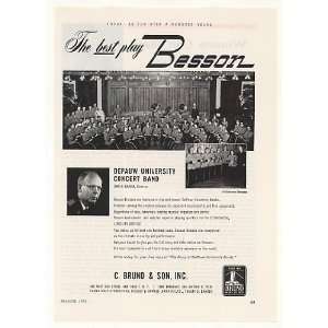 1958 Depauw University Band Bruno Besson Brasses Print Ad 