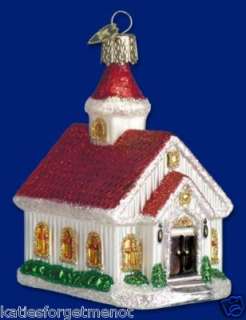 COUNTRY CHURCH OLD WORLD CHRISTMAS GLASS ORNAMENT 20009  