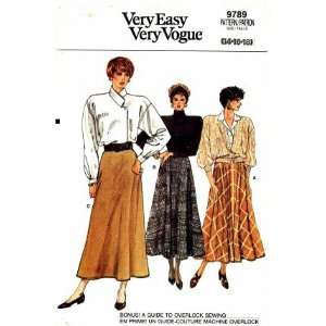 Vogue 9789 Sewing Pattern A line Flared Skirt Size 14   16 
