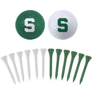  Michigan State Spartans Two Golf Balls and Twelve Tees Set 