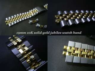 10K solid gold jubilee watch band fit oyster 17mm  