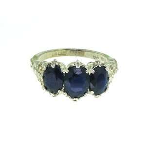  9K White Gold Ladies Blue Sapphire Ring   Finger Sizes 5 