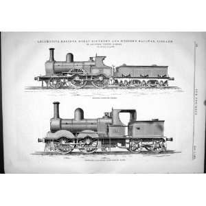 LOCOMOTIVE ENGINES RAILWAY IRELAND MACDONNELL SOUTHERN WESTERN 1879 