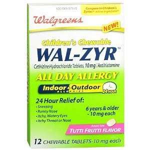  Wal Zyr Childrens All Day Allergy Chewable Tablets, 12 ea