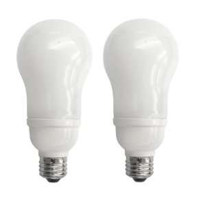 TCP 694142 14W A19 Medium Base Compact Fluorescent Bulb, Soft White, 2 