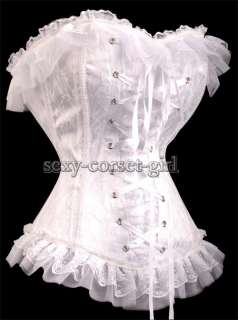   Corset Size S 6XL with G String Wedding HOT Bustier Outfit A2771_white