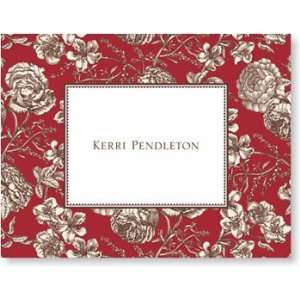  Boatman Geller Personalized Stationery   Floral Toile Red 