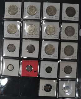SET OF (18) SWEDEN NICE SILVER MINORS COINS INCL. 1875 25 ORE & 1881 