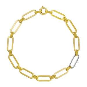  18K Gold Yellow Long Link Blank Necklace 16.5 Inch 