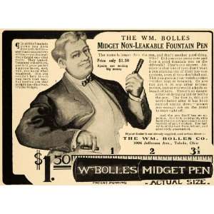  1907 Ad William Bolles Midget Pen Fountain Pricing Ohio 