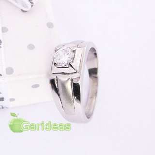 Mens Silver Stainless Steel Diamond Ring Item ID2089 US Size6 7 8 9 