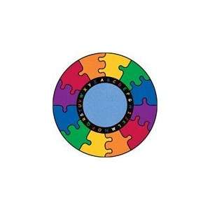  Learning Carpet CPR449   ABC Puzzle Educational Rug Round 