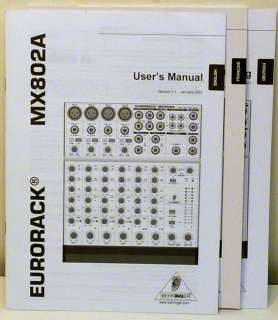 BEHRINGER EURORACK MX 802A MIXER OWNERS MANUALS, English, French 