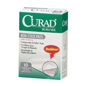  Curad Non Stick Pads, 2x 3 (case of 12) Health 