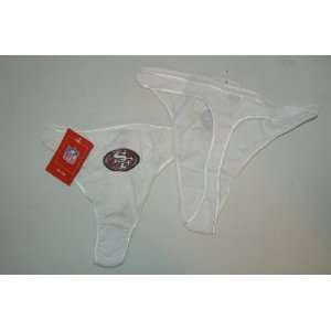   49ers Womens White Thong Underwear Size Medium (6)