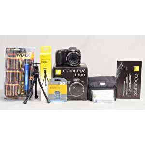  NIKON Coolpix L810 BLACK 16.1 Megapixel camera + 8Gb 