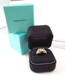 Tiffany & Co. 18k YG SIGNATURE X Ring WIDE  GAL Appraisal ~Tiff Boxes 