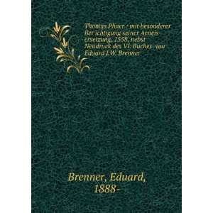   des VI. Buches von Eduard J.W. Brenner. Eduard, 1888  Brenner Books