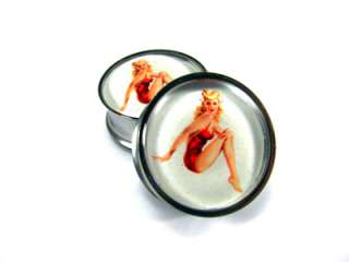Pair of Pinup Plugs gauges Choose Size new  