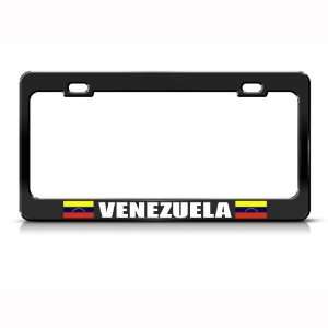 Venezuela Venezuelan Flag Black Country Metal license plate frame Tag 