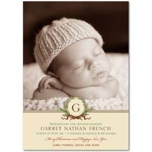 Winter Boy Birth Announcements   Wreath Love By Hello Little One For 