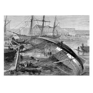  Acccident in London Docks, the Ship Eastminster Stretched 