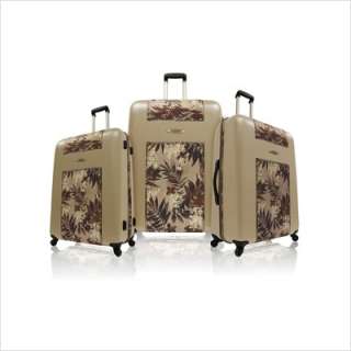 Caribbean Joe Cayman 3 Piece Hard sided Spinner Luggage Set Brown 