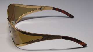 NEW CHRISTIAN ROTH 2880 GOLD FRAME/TEMPLES WRAP AROUND BROWN LENS 
