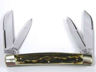    Gutmann HEN & ROOSTER  Pocket Knife  4bl CONGRESS  Stag  MINT