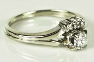 2999 Antique 14k White Gold 1/3ct F VVS Genuine Diamond Wedding Set 