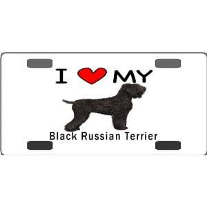  I Love My Black Russian Terrier Vanity License Plate 