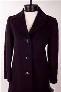 Ladies Larry Levine Petite Black Cashmere Coat   Sz 2P  