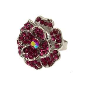 Acosta Jewellery   Fuchsia Pink Crystal   Adjustable Fashion Flower 