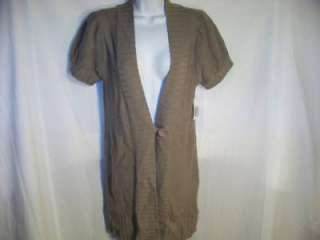   long one button brown sweater vest by United States Sweaters, size M