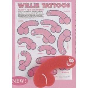  Bundle Willie Tattoos W/Willie Sponge and 2 pack of Pink 