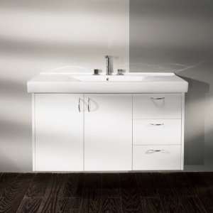   Wall Mounted Vanity in Natural Cherry with 2 Doors