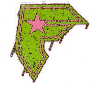  Stars and Straps Famous Slime Green 5.5 Inch Die Cut Decal 