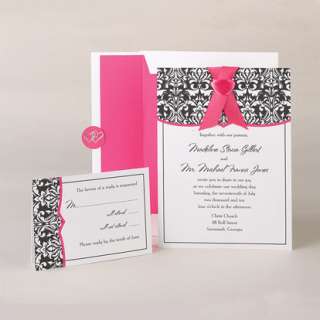 Includes embellishment and ribbon. Lined invitation envelope / white 