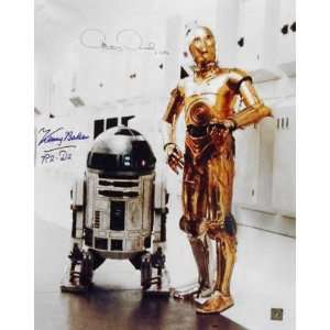 Anthony C 3PO Daniels and Kenny R2 D2 Baker Autographed 16x20 Star 