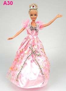   Princess Wedding Clothes party Dresses Gown Outfit for Barbie Doll A30