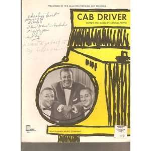  Sheet Music Cab Driver The Mills Brothers 3 Everything 