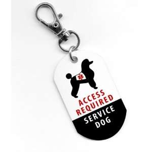 SERVICE DOG POODLE ADA Access Required Alert 1 x 2 inch Aluminum Dog 