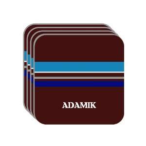 Personal Name Gift   ADAMIK Set of 4 Mini Mousepad Coasters (blue 