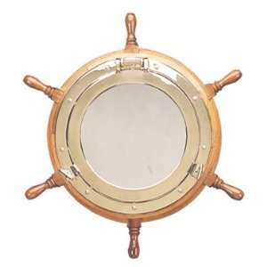 24 Nautical Ship Wheel Porthole Mirror 