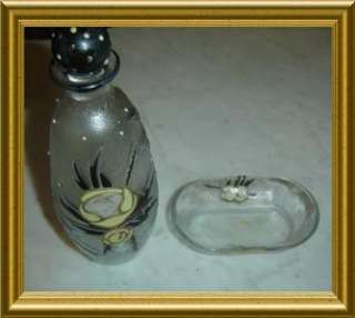 ANTIQUE Andre Delatte Nancy Perfume Bottle & Ring Dish.  